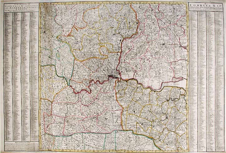 Item #16262 A Correct Map Shewing all Towns, Villages, Roads the Seats of ye Nobility and Gentry, Wth. Whatever else is remarkable within 30 miles of London. Charles PRICE, fl.