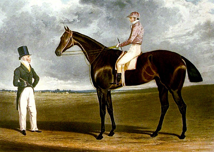 Item #16310 Birmingham, the Winner of the Great St. Leger Stakes at Doncaster, 1830 68 Subscribers - 28 Started. By Filho da Puta, dam Miss Craigie by Orville. The Property of Mr. Beardsworth, To whom this Print by Permission is most respectfully dedicated by the Publishers, J.F. Herring and S. & J. Fuller. John Frederick HERRING, R. G. REEVE.