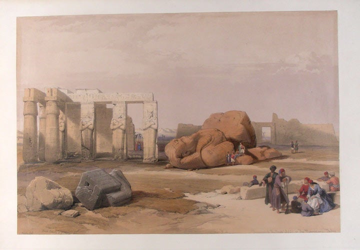 Item #16738 Fragments of the Great Colossi at Memnonium-Thebes. After David ROBERTS.