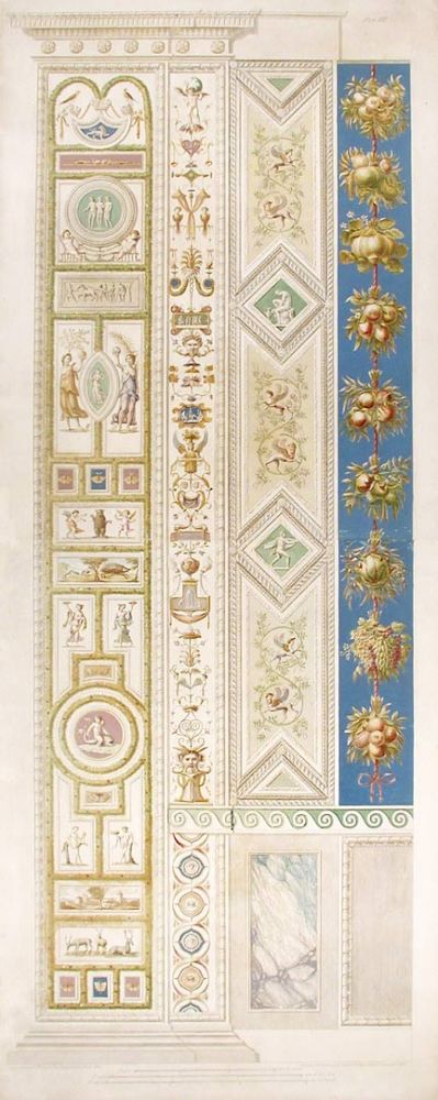 Item #17002 Decorative pilaster with fruit, flowers, and tendrils. RAPHAEL. Raffaello Sanzio d'Urbino.
