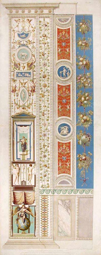 Item #17009 Decorative pilaster with fruit, flowers, and tendrils. RAPHAEL. Raffaello Sanzio d'Urbino.