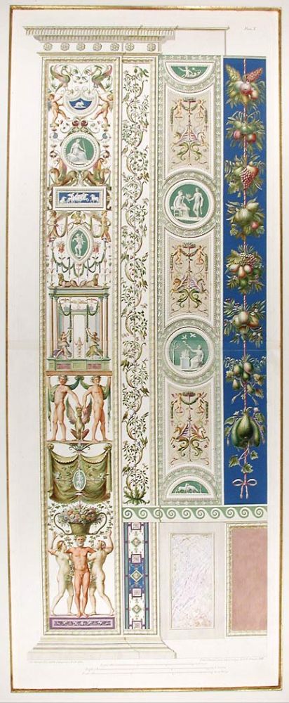 Item #17012 Decorative pilaster with fruit, flowers, and tendrils. RAPHAEL. Raffaello Sanzio d'Urbino.