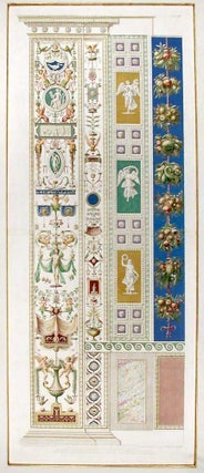 Item #17014 Decorative pilaster with fruit, flowers, and tendrils. RAPHAEL. Raffaello Sanzio...
