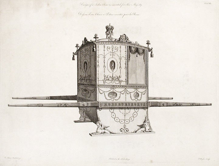 Item #17100 Design of a Sedan Chair as executed for Her Majesty. After Robert ADAM.