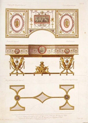 Item #17101 Design of a Harpsichord executed in London, with different coloured woods, for the...