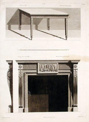 Item #17139 Chimneypiece and Table in the Hall of Shelburne House. After Robert ADAM, James ADAM,...