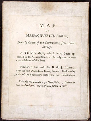 Map of Massachusetts proper compiled from Actual Surveys made by Order of the General Court, and under the inspection of agents of their appointment
