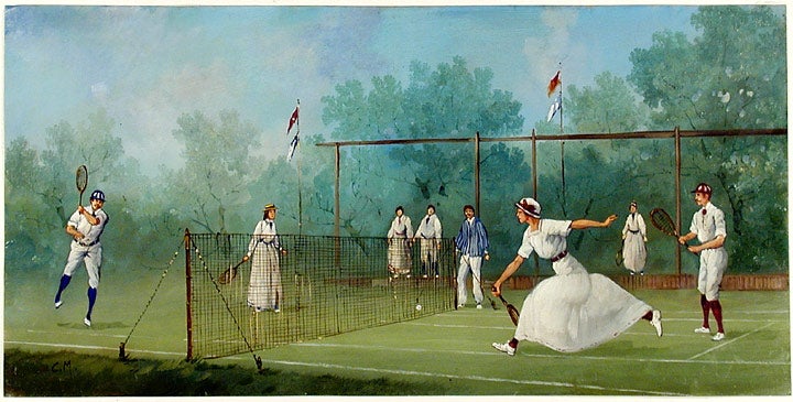 Item #18169 Edwardian Tennis Match: Mixed Doubles. Marco CERI.