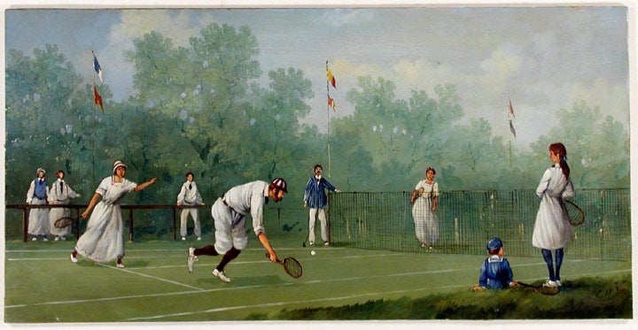 Item #18173 Edwardian Tennis Match. Marco CERI.