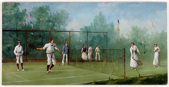 Item #18174 Edwardian Tennis Match. Marco CERI.