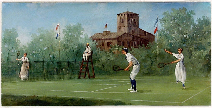 Item #18175 Edwardian Tennis Match: Mixed Doubles. Marco CERI.