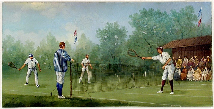 Item #18176 Edwardian Tennis Match. Marco CERI.