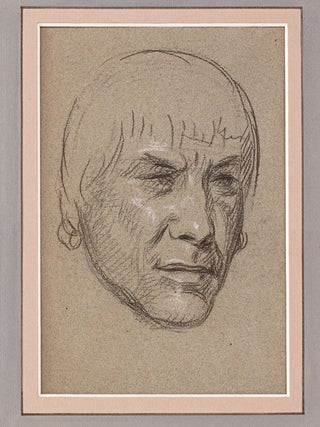 Item #18393 [Chippewa Chief Peechekir, also called Buffalo: A Charcoal Head Study by Charles Bird...