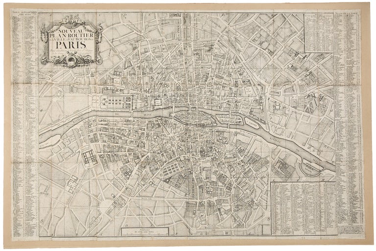 Item #18688 [18th century map of Paris] Nouveau Plan Routier de la Ville et Faubourgs de Paris. HENAUT, RAPILLY, publishers.