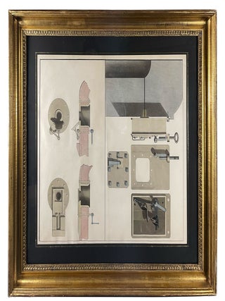 Item #19233 [Original pen, ink and watercolour drawing of a Detonator and Muzzle for an...