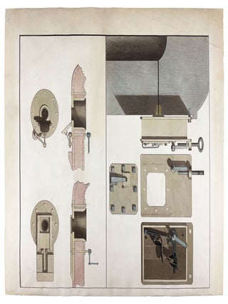 [Original pen, ink and watercolour drawing of a Detonator and Muzzle for an Underwater Cannon]