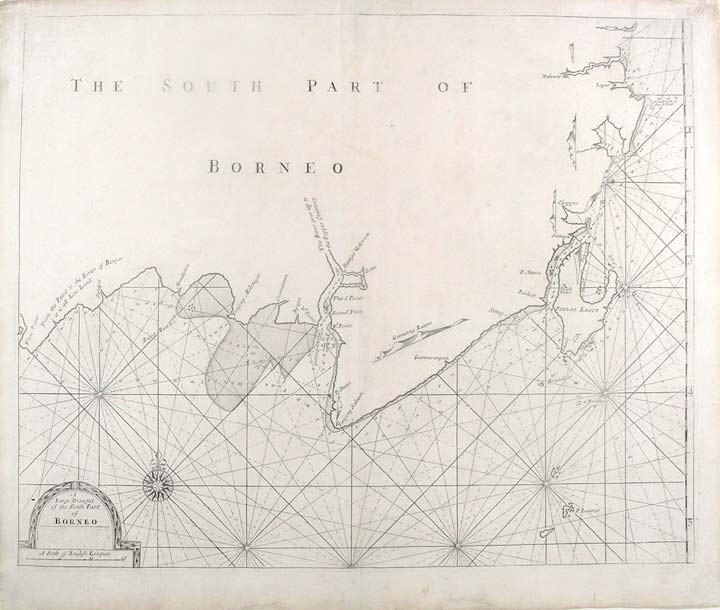Item #19536 A Large Draught of the South Part of Borneo. John THORNTON, Samuel, fl.