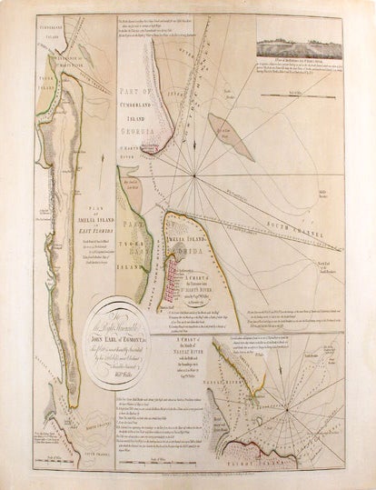 Item #19694 Plan of Amelia Island in East Florida [and] A Chart of the Entrance into St. Mary's River taken by Capt. W. Fuller in November 1769 [and] A Chart of the Mouth of Nassau River and the Soundings on it taken at Low Water by Captn. W. Fuller. Thomas JEFFERYS, William FULLER, William Gerard DE BRAHM.