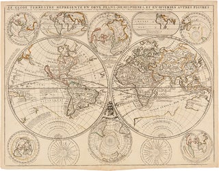 Item #19700 Le Globe Terrestre Representé En Deux Plans-Hemispheres Et En Diverses Autres...