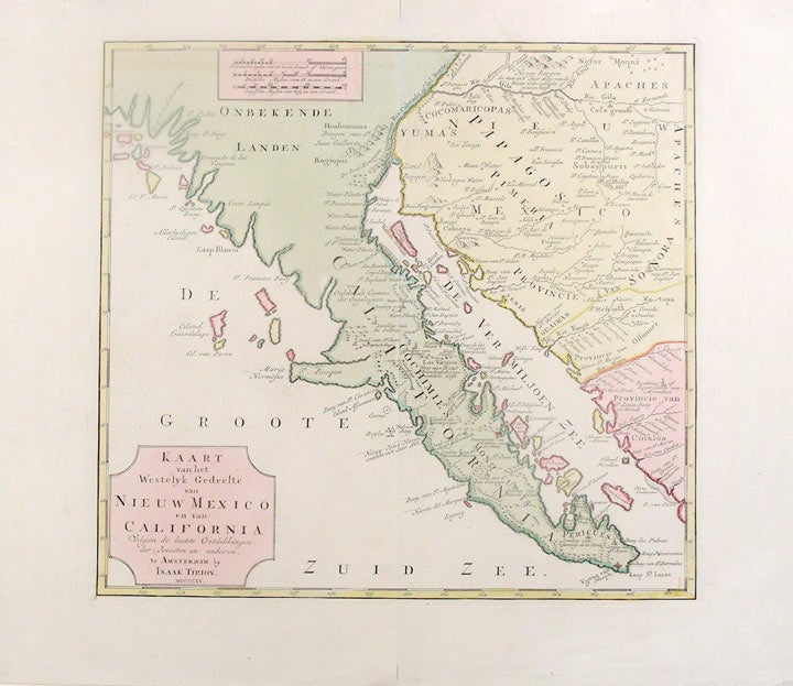 Item #19714 [California, Baja Peninsula] Karte van het Westelyk Gedeelte van Nieuw Mexico en van California Volgens de laatste Ontdekkingen der Jesuiten en anderen. Izaak TIRION, d.1769.