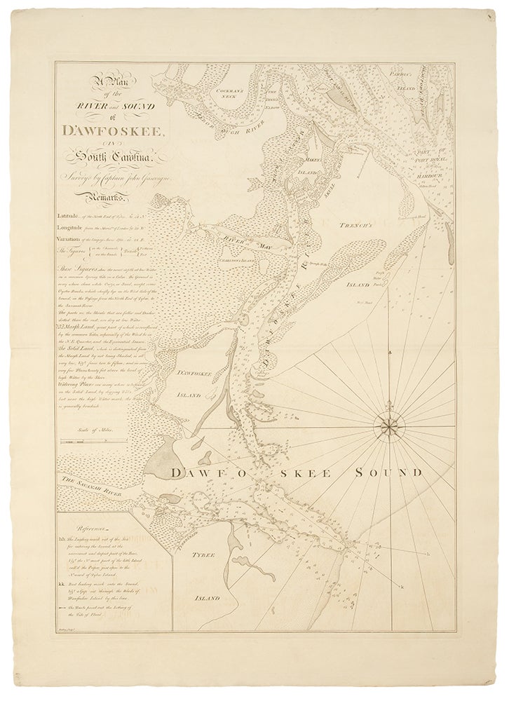 Item #19755 A Plan of the River and Sound of D'Awfoskee, in South Carolina, Survey'd by Captain John Gascoigne. John GASCOIGNE, William FADEN.