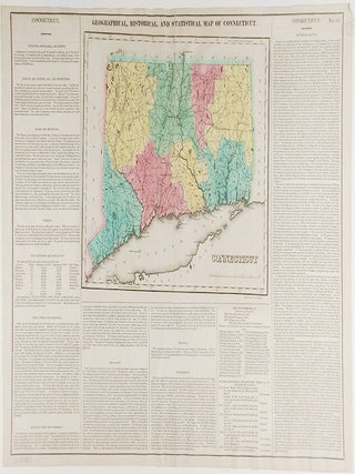Item #19787 Connecticut. Geographical, Historic and Statistical Map of Connecticut. Henry Charles...