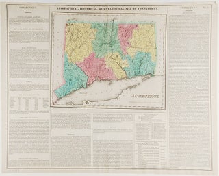 Item #19787 Connecticut. Geographical, Historic and Statistical Map of Connecticut. Henry Charles...