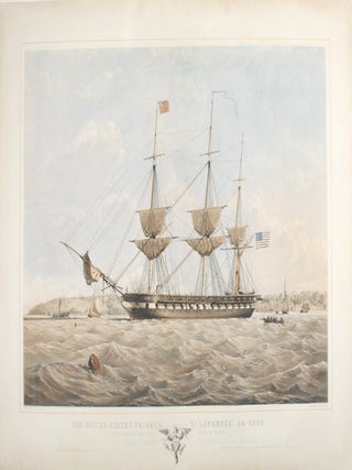 Item #19922 United States Frigate St Lawrence 50 Guns Sailing off Osborne, Isle of Wight. Thomas...