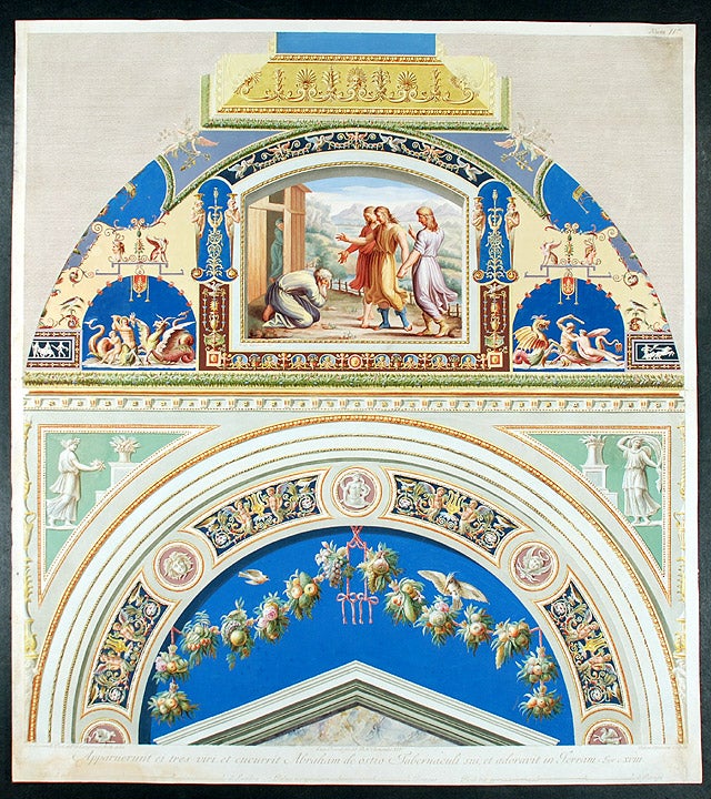 Item #20164 [Angels appear to Abraham] Apparuerunt ei tres viri, et cucurrit Abraham de ostio Tabernaculi sui, et adoravit in Terram. RAPHAEL. Raffaello Sanzio d'Urbino.