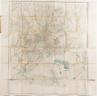 Item #20369 Topographical Map of New York and Vicinity Embracing Fifteen Cities and Above 1700...