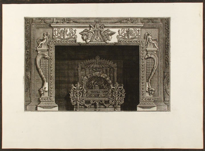 Item #20518 [Plate of an neo-Classical fireplace, from "Diverse maniere d'adornare i cammini ed ogni altra parte degli edifizi" Giovanni Battista PIRANESI.