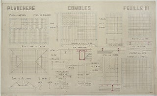 Item #20700 Original detailed architectural technical-drawing of the construction of archways,...