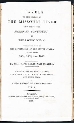 Item #20825 Travels to the Source of the Missouri River and across the American Continent to the...