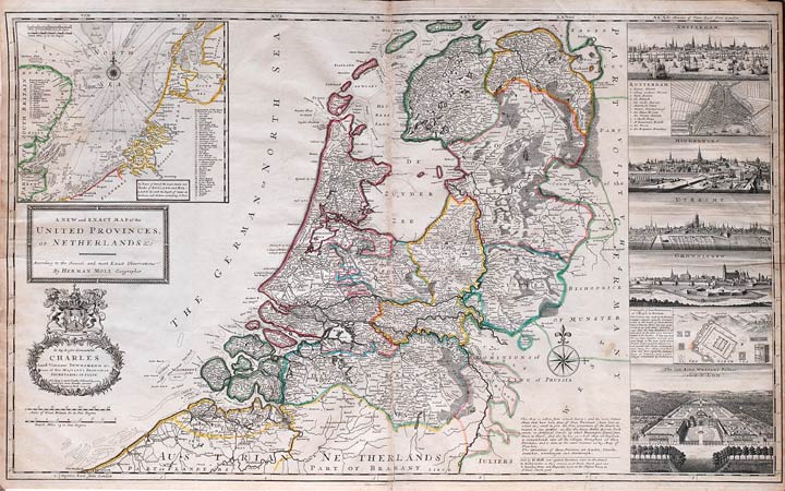 Item #21122 A New and Exact Map of the United Provinces, or Netherlands &c. Herman MOLL.