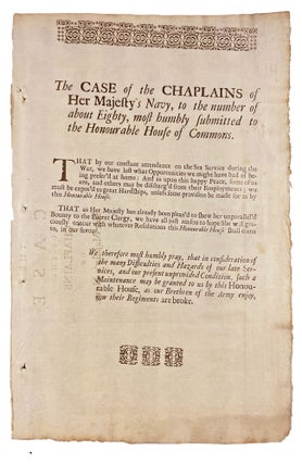 Item #21167 The Case of the Chaplains of Her Majesty's Navy, to the Number of about Eighty, Most...