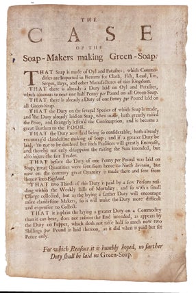 Item #21213 The Case of the Soap-Makers Making Green-Soap [caption title]. SOAP