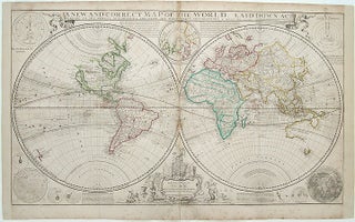 Item #21290 A New and Correct Map of the World, Laid Down According to the Newest Discoveries,...