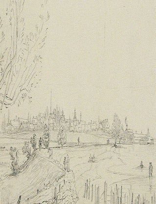 Item #21295 Original Ink Drawing of New Castle, Delaware. John B. DALE.