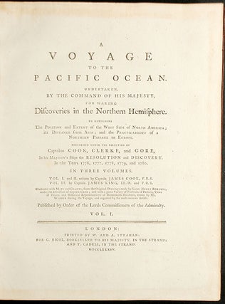 A Voyage to the Pacific Ocean ... for making Discoveries in the Northern Hemisphere ... performed under the Direction of Captains Cook, Clerke, and Gore, in His Majesty's Ships the Resolution and Discovery; in the Years 1776, 1777, 1778, 1779, and 1780.