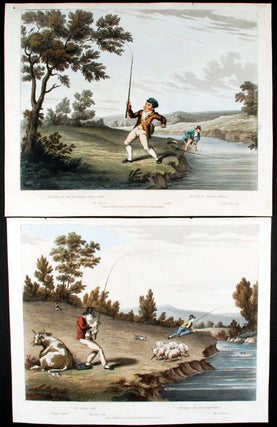 Item #22664 [A pair of angling prints each captioned with quotes from Horace and Virgil:] Sic...