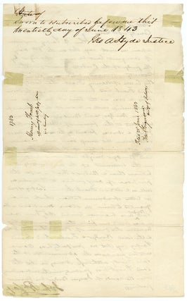 Item #24188 Manuscript Affadavit Signed by John B. Sarpy Testifying to the Dispersal of the...