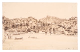 Item #24266 [Grenada] Original signed pencil and wash drawing of The Carenage, St. George's,...