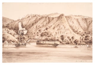 Item #24267 Richmond Hill, Grenada. Original signed pencil and sepia wash drawing, titled in...
