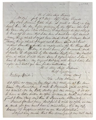Item #24434 [Autograph letter, signed, from a sailor to his wife during the Mexican-American...