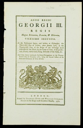 [A series of 12 British Acts of Parliament concerning whaling, mostly in Greenland and the Davis Strait]