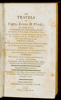 Item #25044 The Travels of Capts. Lewis & Clarke [sic], by order of the government of the United...
