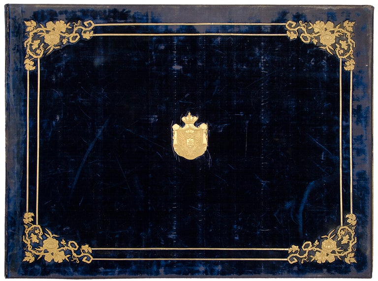Item #25381 A blue velvet covered and parcel-gilt portfolio case. Russian BINDING.