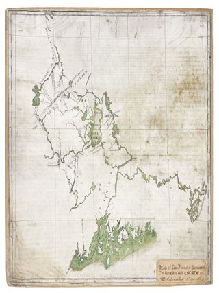 Item #25488 Manuscript Map on Vellum Depicting Colonial Governor of Massachusetts Sir Francis...