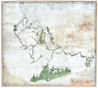 Item #25488 Manuscript Map on Vellum Depicting Colonial Governor of Massachusetts Sir Francis...