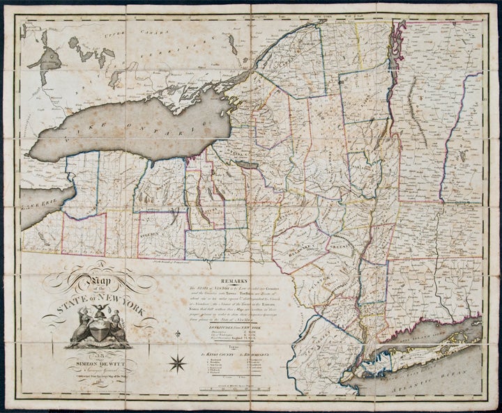 Item #25627 Map of the State of New York by Simeon De Witt Surveyor General Contracted from his large Map of the State. Simeon DE WITT.